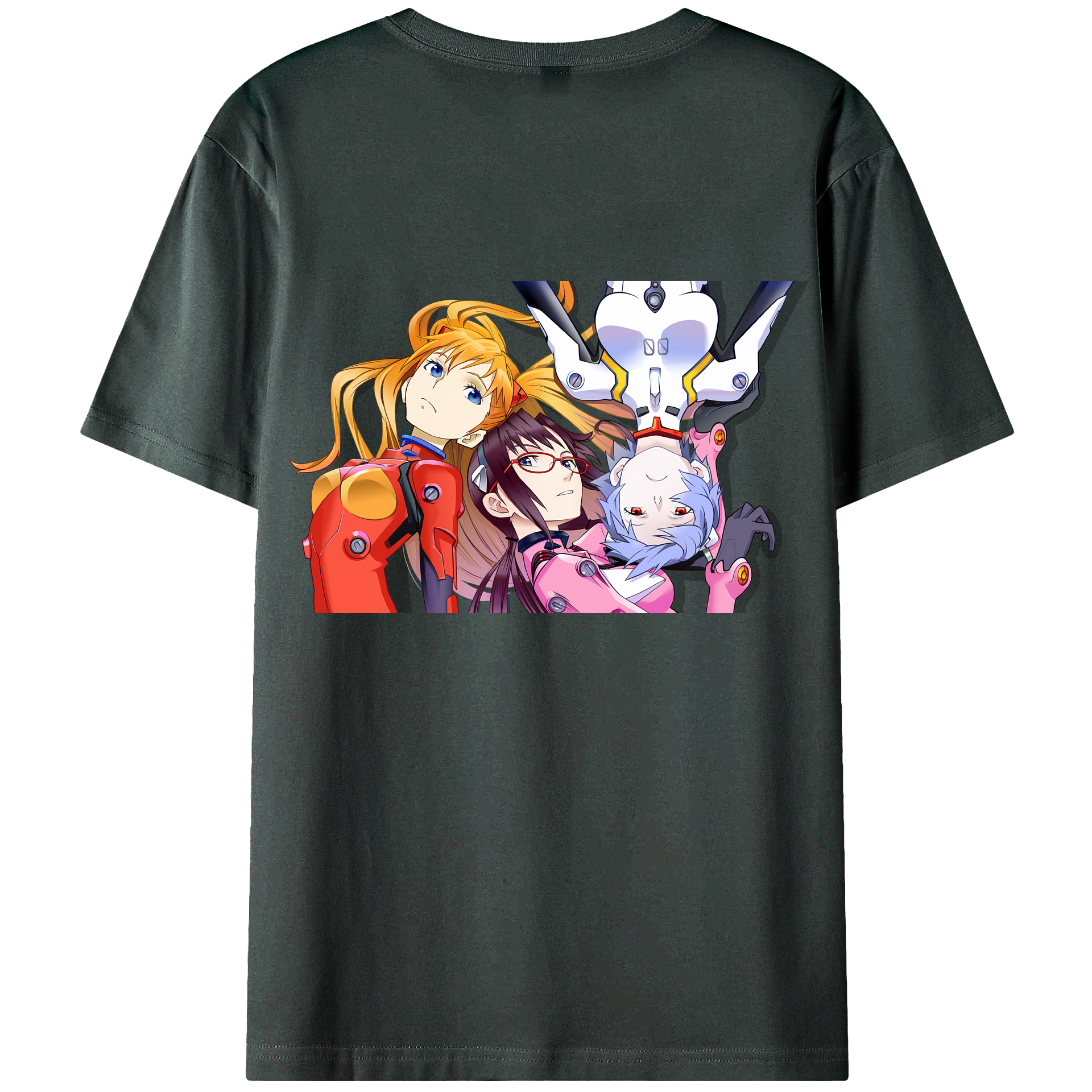 （画像用） EVA 新世紀エヴァンゲリオン 綿100％ メンズ半袖Tシャツ（バックプリント） 通気性